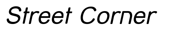 Street Corner font preview